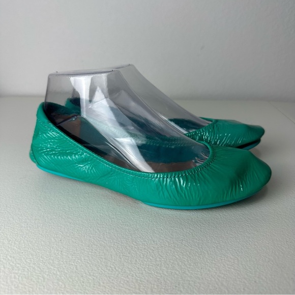 TIEKS by Gavriell Blue Teal Foldable Travel Ballet Flats Size 7 - Picture 1 of 5